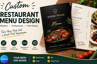 design canva menu print ready menu restaurant menu print menu design
