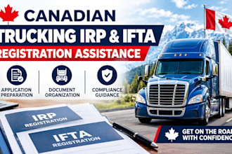 prepare canadian trucking irp and ifta registration applications and documents