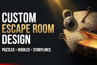 write an escape room game premise, plot, puzzles, escape game design