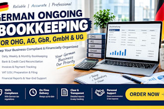 do your  german ongoing bookkeeping for ohr ag  gbr gmbh and ug in germany