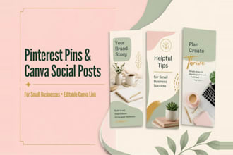 design pinterest pins and canva social media posts for your small business