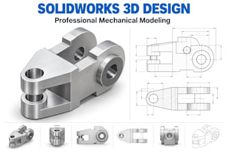 create mechanical parts in solidworks for manufacturing with technical drawing