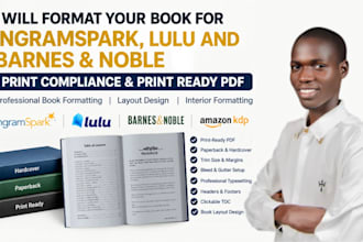 format your book for ingramspark, lulu and barnes and noble print compliance
