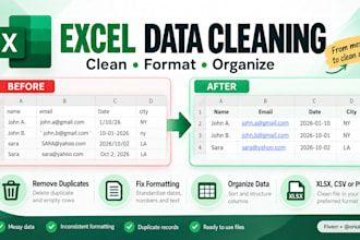 clean, format, and organize excel or CSV data
