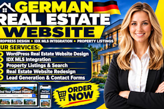 build a professional german real estate agent website with idx mls for realtor