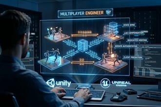 engineer multiplayer game development in unity or unreal