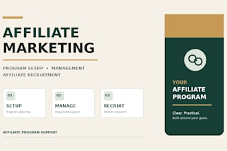 setup and manage your affiliate marketing program and recruit affiliates