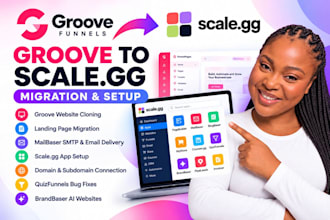 set up scale gg mailbaser quizfunnels forms migrate groove website to scale gg