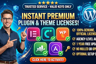 install elementor pro, crocoblock, wp rocket, and astra pro with a valid license