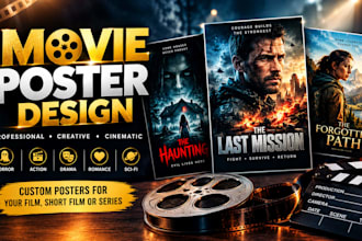 design a stunning movie poster and film poster