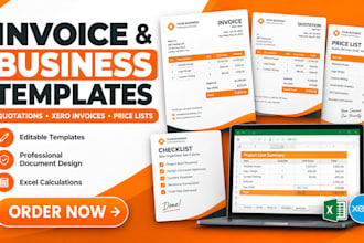 design quotation form, xero invoice, editable invoice template and checklist