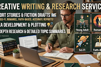 write short stories, develop outlines, or draft research reports