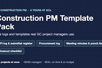 create construction pm templates and logs for your team