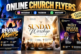 design online church flyers for instagram, facebook and whatsapp