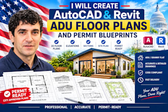 create autocad revit adu floor plans and permit blueprints