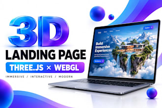 create 3d landing page website 3d animated website three js webgl 3d immersive