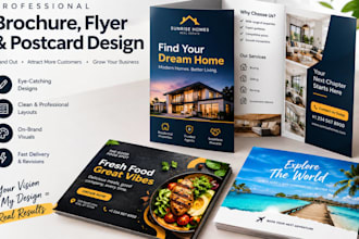 design real estate flyer, brochure postcard marketing kit and company profiles