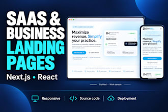build a nextjs landing page for your saas or service business