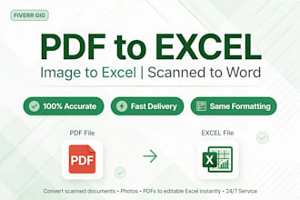 convert pdf to excel and image to text typing