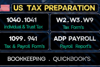do adp payroll, w2, w3, 1099, 941, 1040 tax return and payroll reports