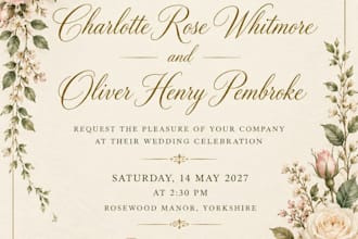 design luxury personalised wedding invitations