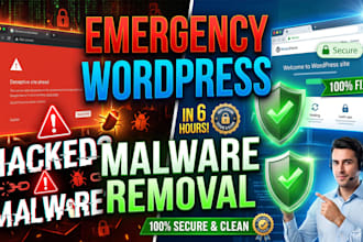 remove malware, fix hacked wordpress site and remove google blacklist
