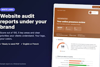 create a white label website audit report for your agency
