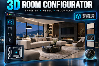 build interactive 3d room configurator and floorplan with threejs webgl