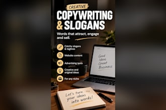 catchy slogans, website content, and advertising copy