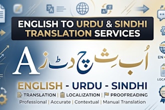 do professional english to urdu sindhi and translation