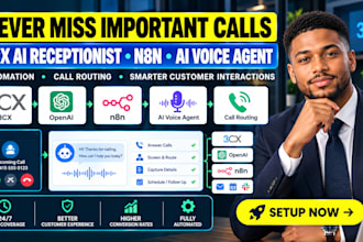 setup 3cx ai receptionist openai n8n ai voice agent automation call routing