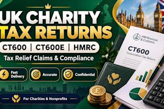 prepare UK charity tax returns, ct600e forms and tax relief claims