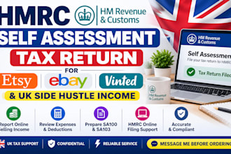 file your hmrc self assessment for etsy ebay vinted and side hustle income UK