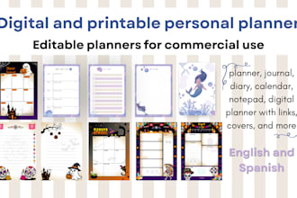 design digital and printable personal planner