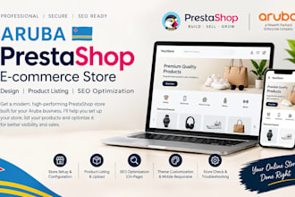 design aruba prestashop store, product listings and SEO optimization for sellers