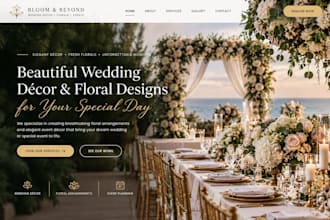 design squaresapce wedding decor website event decorator website florist website