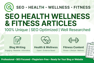 write SEO health wellness and fitness articles