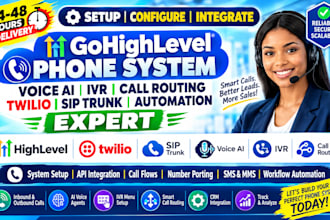 gohighlevel phone system voice ai IVR call routing twilio sip trunk automation