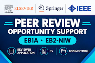 do peer review in elsevier springer ieee journal to enhance eb1 case
