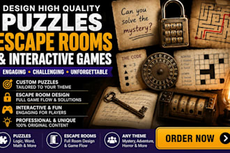 design high quality puzzles, escape rooms and interactive games
