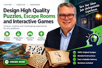 design high quality puzzles, escape rooms and interactive games