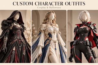 design custom cosplay costume concepts and character outfits for halloween
