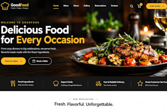 design restaurant, personal chef, pizza, catering website