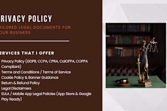 draft gdpr and ccpa compliant privacy policy and terms and conditions