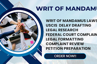 be your immigration lawyer for mandamus, eb2 niw and US visa
