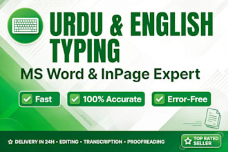 do accurate urdu and english typing in ms word and inpage
