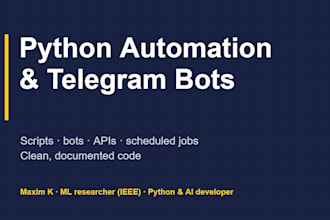 create a python automation script or telegram bot
