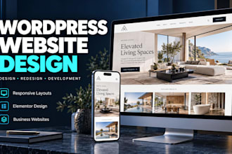 design responsive wordpress business website elementor development home page wix