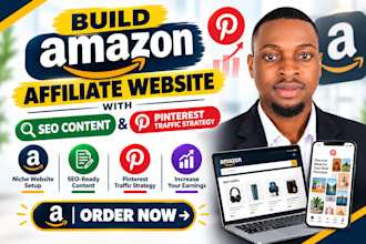 build amazon affiliate website with seo content and pinterest traffic