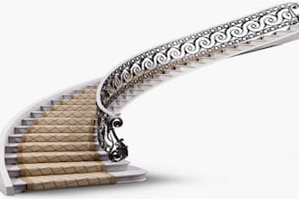 create 3d staircase models and realistic renders